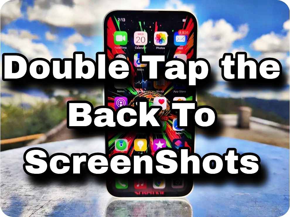 Double tap the back to screenshot