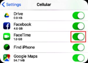 Allow FaceTime to use data