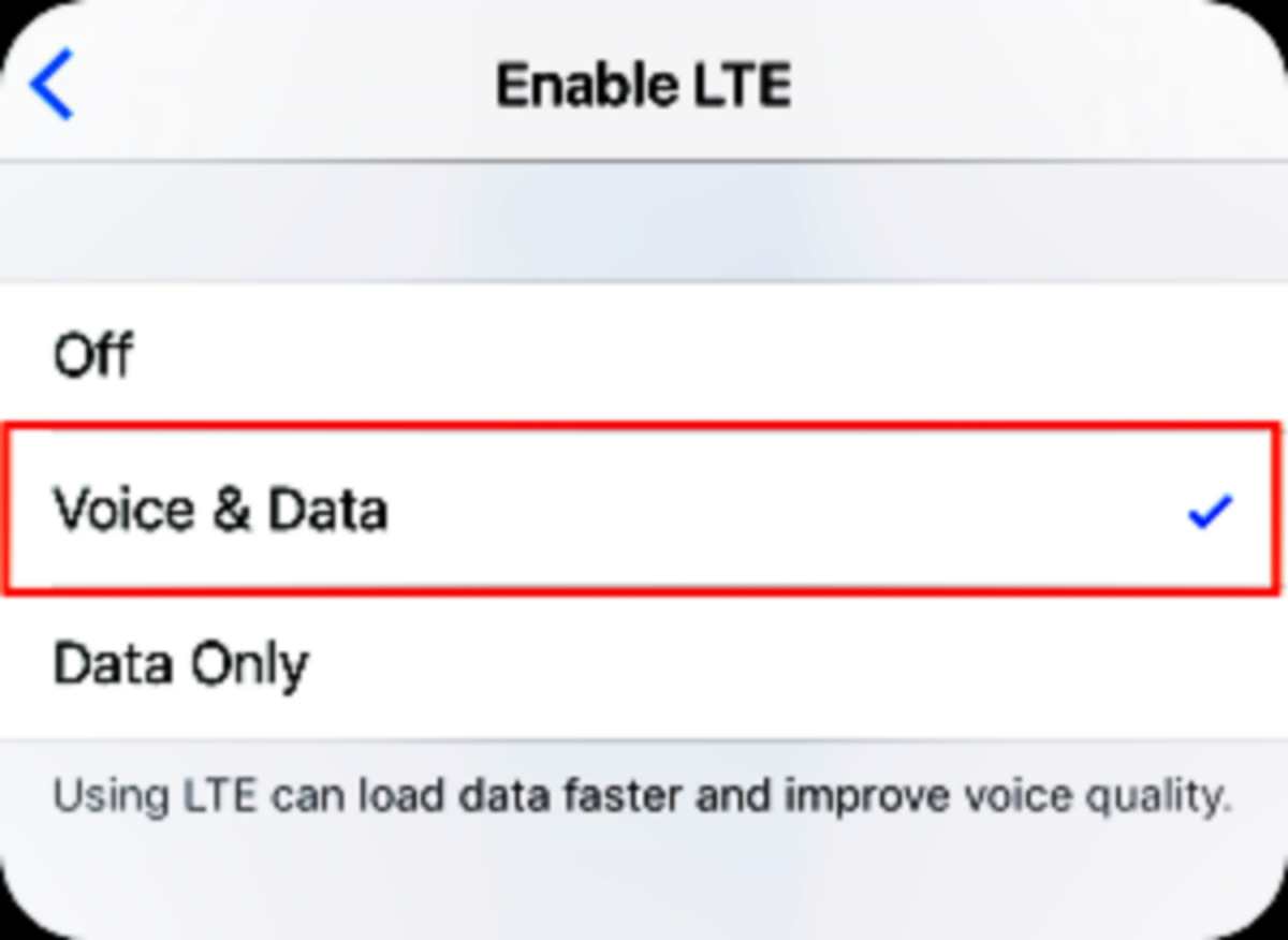 Voice & Data button